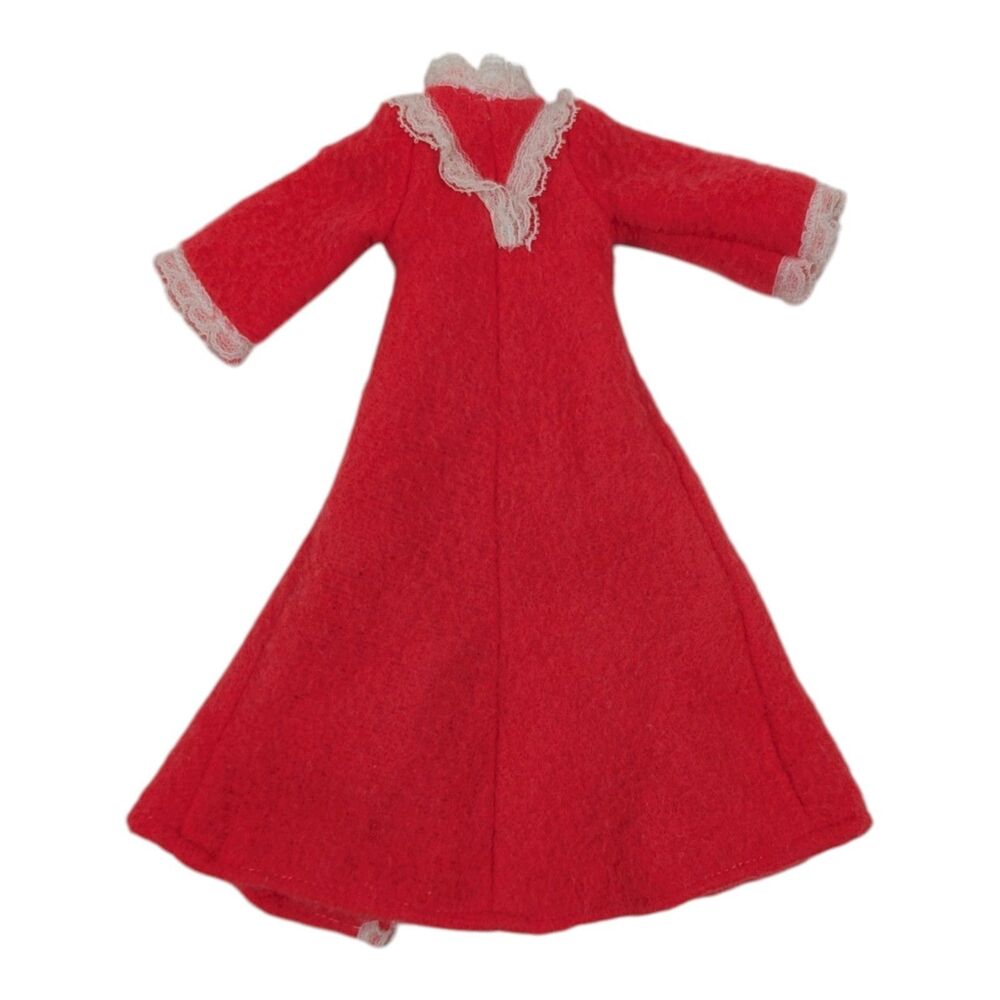 Barbie‎ Vintage 70s Red Robe My First Fashion White Trim